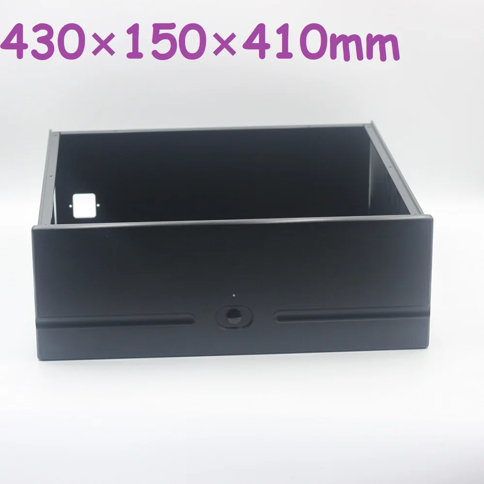 W430 H150 D410 Hifi Big Size Music Box Hi End Enclosure DIY Brushed Aluminum Power Amplifier Shell Headphone Amp Housing DAC PSU