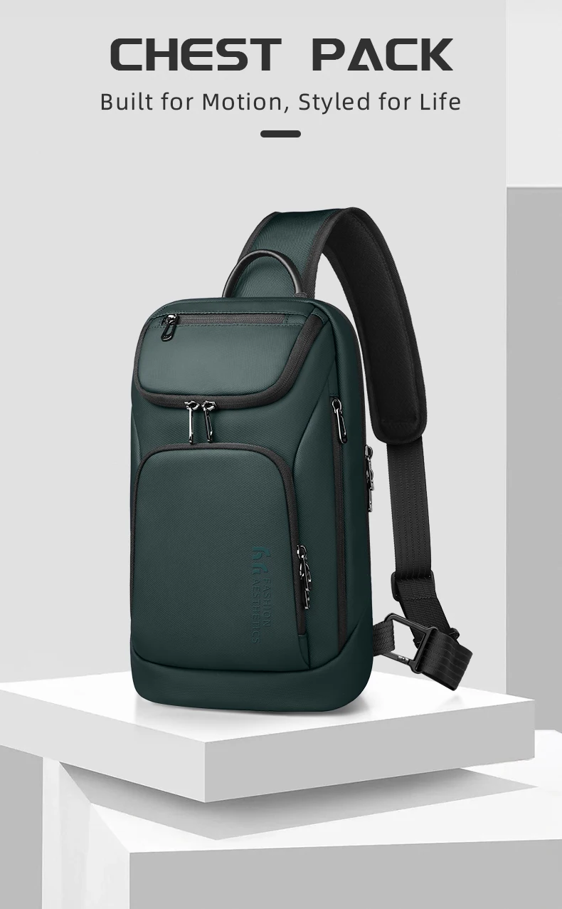 Heroic Knight Multifunktionale Herren-Handtasche mit großem Fassungsvermögen, wasserdichte Oxford-Brusttasche, lässige Umhängetasche für Herren für Outdoor-Sportarten – Detail 2