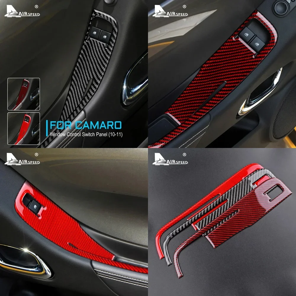 

Наклейка из настоящего карбона для отделки интерьера Chevrolet Camaro 2010-2011: Декоративные аксессуары для панелей дверей и кнопок стеклоподъемников, улучшение интерьера