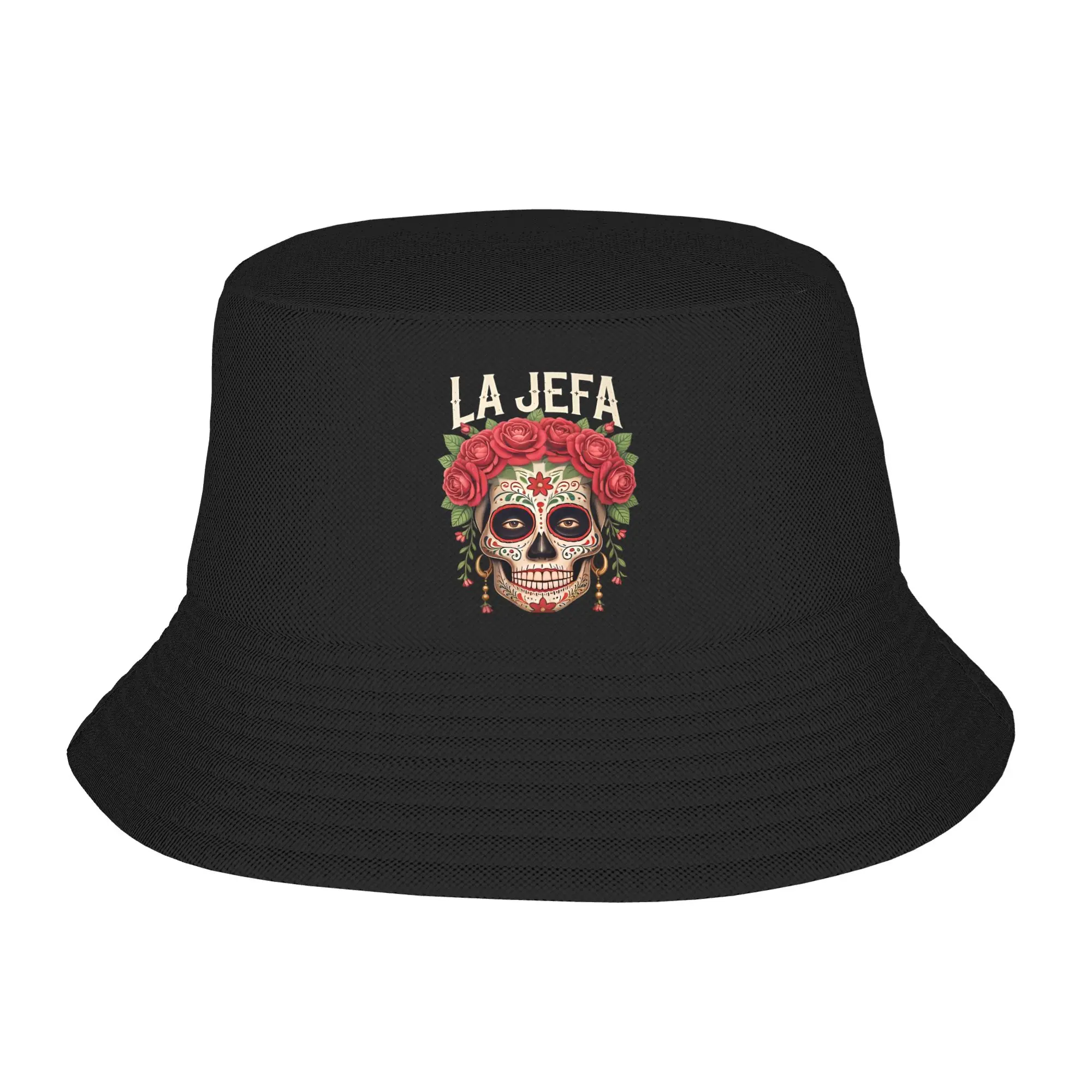 Chapeaux Bob Tendance La Jefa Día De Muertos à Motif Crâne Mexicain pour le Jour des Morts, Unisexe, Idéal pour les Escapades et les Vacances