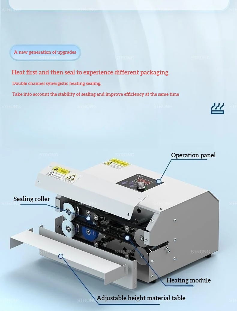 Mesin Paket segel model semi-otomatis baru untuk kantong kopi Max.720 mikron, kantong teh, kantong Foil Aluminium, dan kantong non-tenun