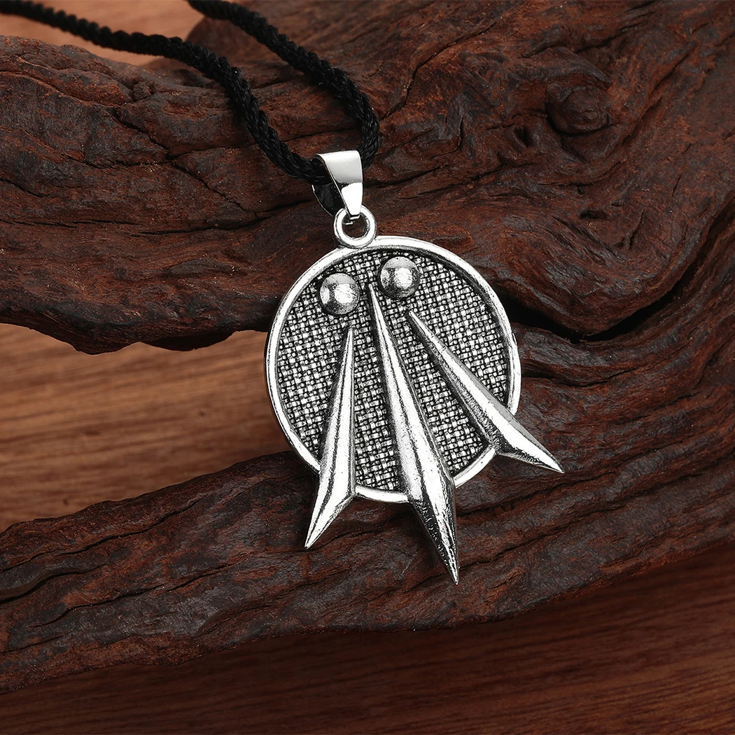 Cxwind Stainless Steel Arvin Three Rays Pendant, Druid Celtic Symbol Arwen Amulet, Druid Celtic Symbol Necklace, Druid Welsh Sig