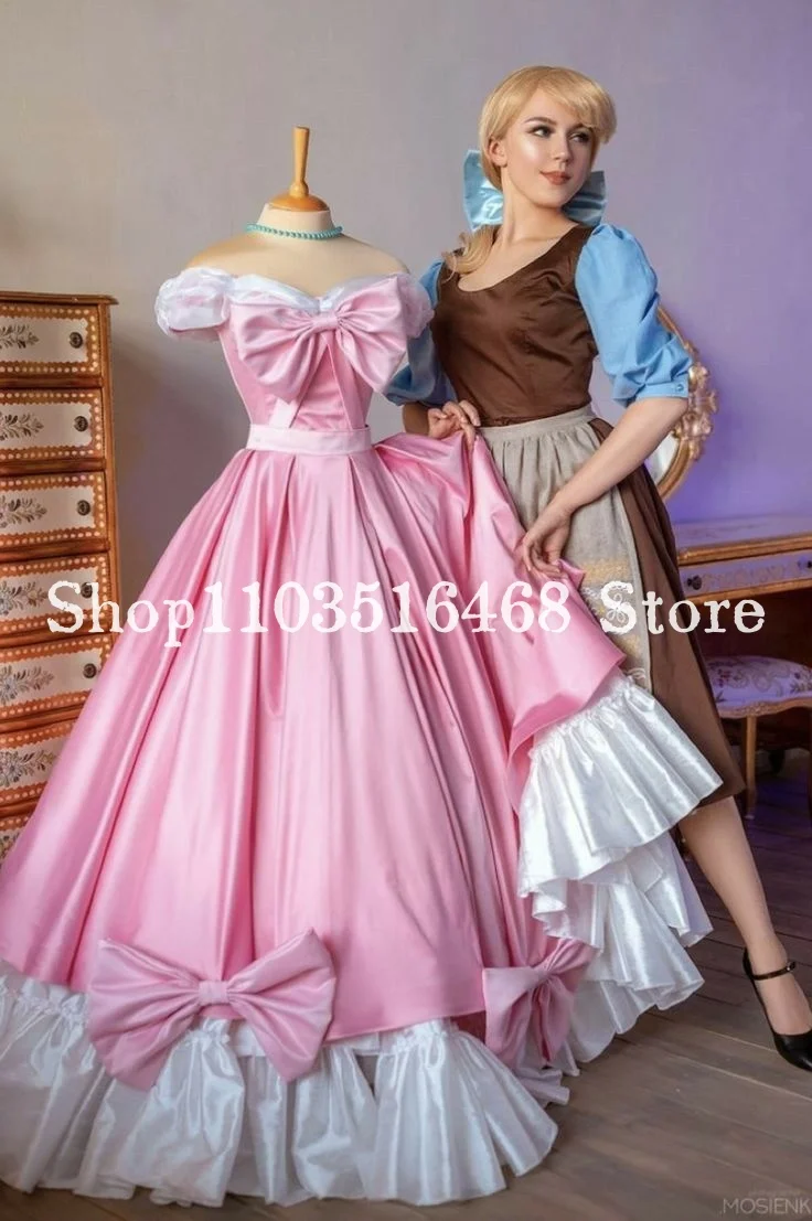 Fairytale Princess Cinderella Evening Dress Pink Fantasy Victorian A-Line Medieval Masquerade Custom платье вечернее
