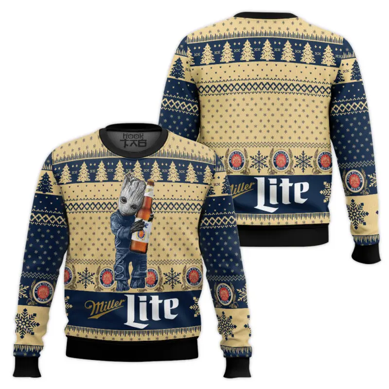 Уродливый свитер с бульдогом Miller Lite забавный пуловер для пивной вечеринки праздничный подарок мужчин и женщин 2026 новинка рождественский большого Фото №2