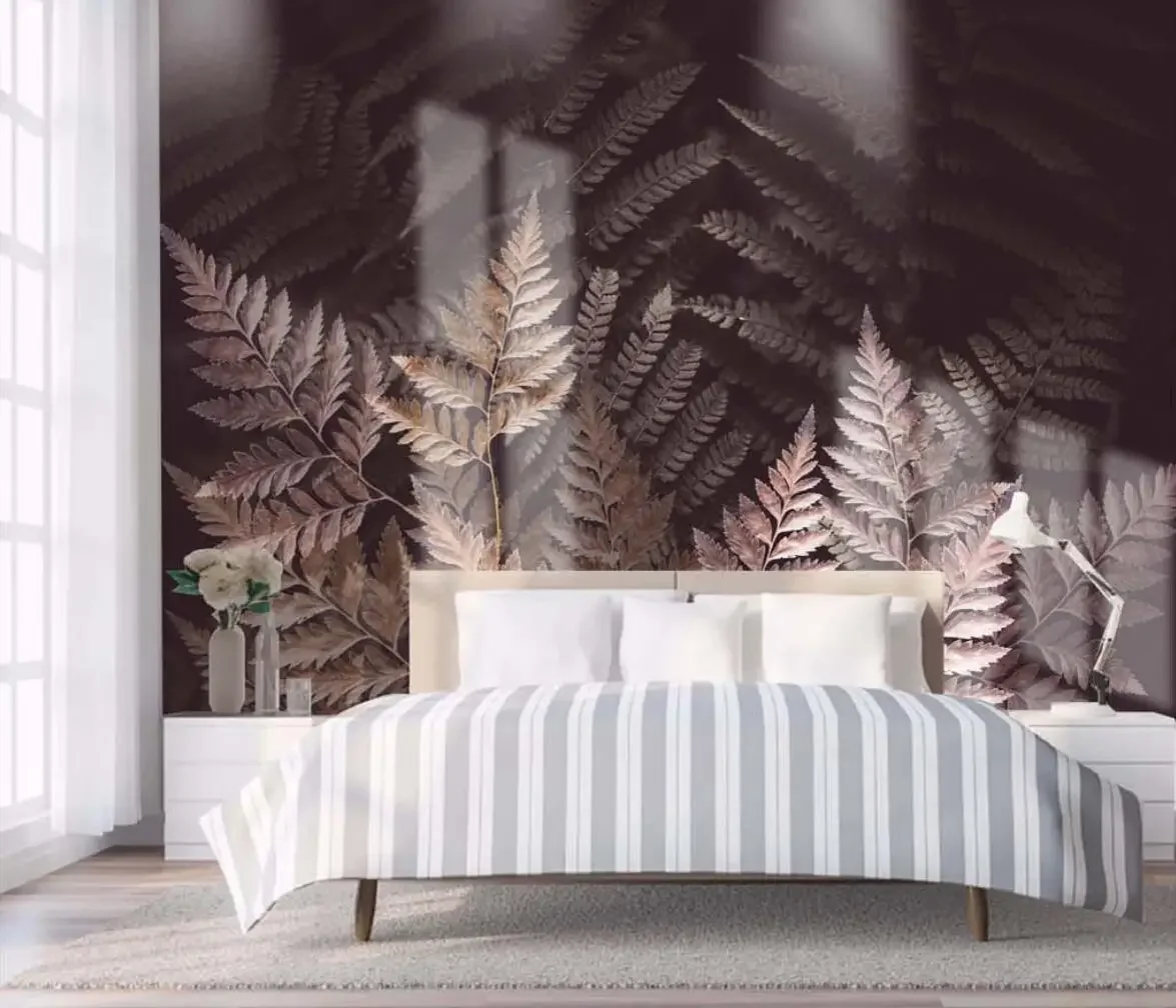 

Индивидуальные обои с изображением тропических папоротников Юго-Восточной Азии для гостиной, звездные обои для украшения дома, 3D-обои для отелей