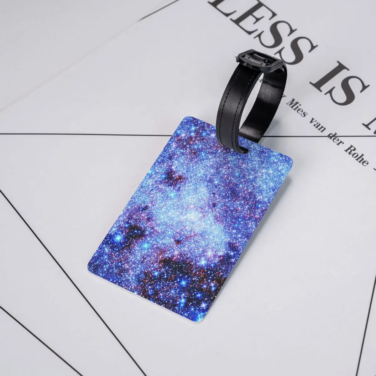 

Galaxy Sparkle Stars Periwinkle Blue Luggage Tags Suitcase Accessories Travel Baggage Boarding Tag Label Holder ID Name Address