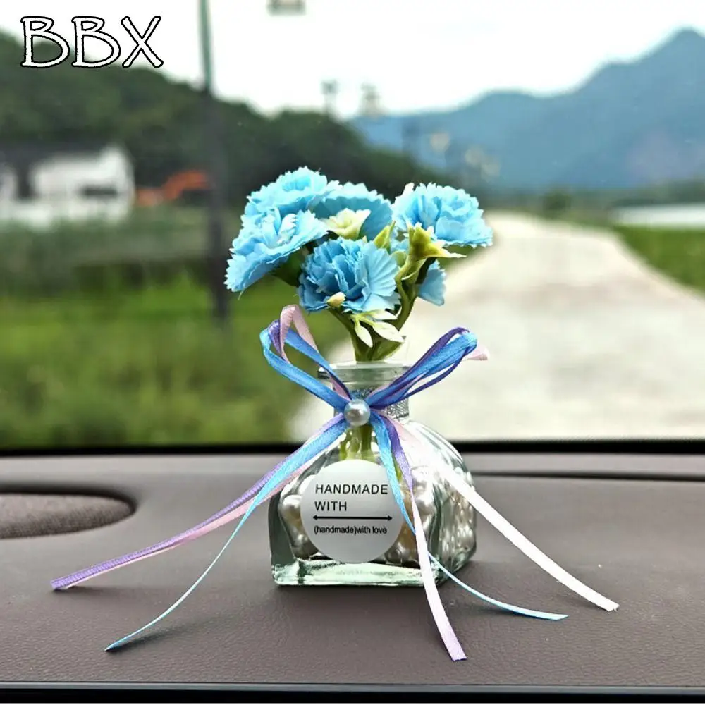 

2Pcs Creative Mini Glass Flowers Colorful Romantic Simulated Flowers Decoration Realistic Handmade Auto Interior Decoration