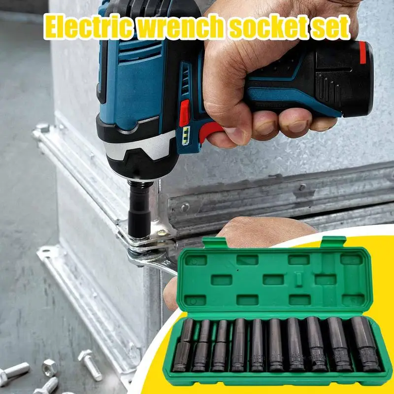 10pcs Extended Socket Head Electric Socket Set 1/2