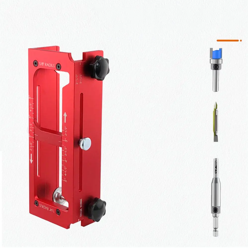 Durable Aluminum Hinge Positioning Template Door Lock Opening Tool Woodworking Drill Guide Carpentry Fixture