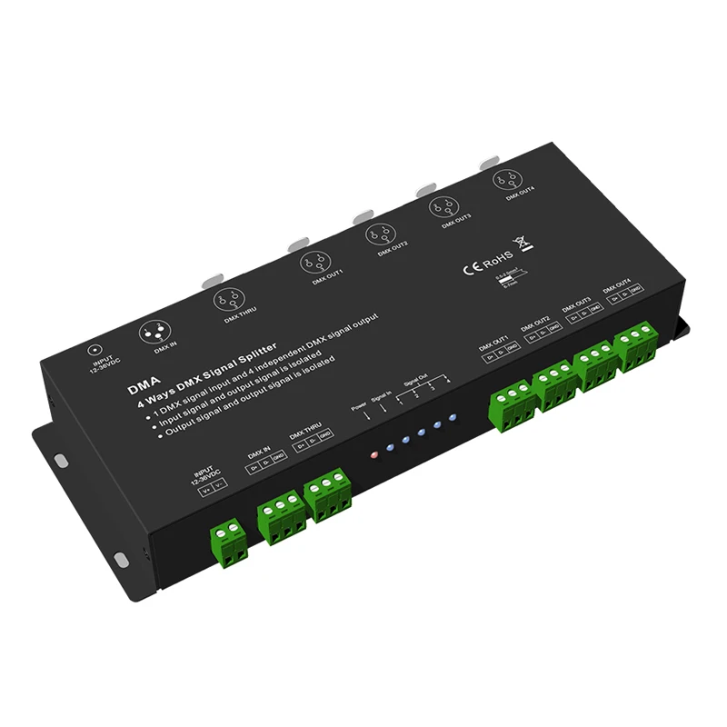 Imagem -05 - Divisor de Sinal Dmx Amplificador de Sinal Repetidor Canais Controlador Dmx Dmx 512 Rdm Pinos Xlr Maneiras