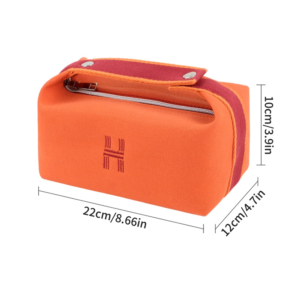 Canvas Hanging Toiletry Bag - Large Travel Cosmetic Organizer w/ Waterproof Lining, Portable Makeup Pouch for Women image 5