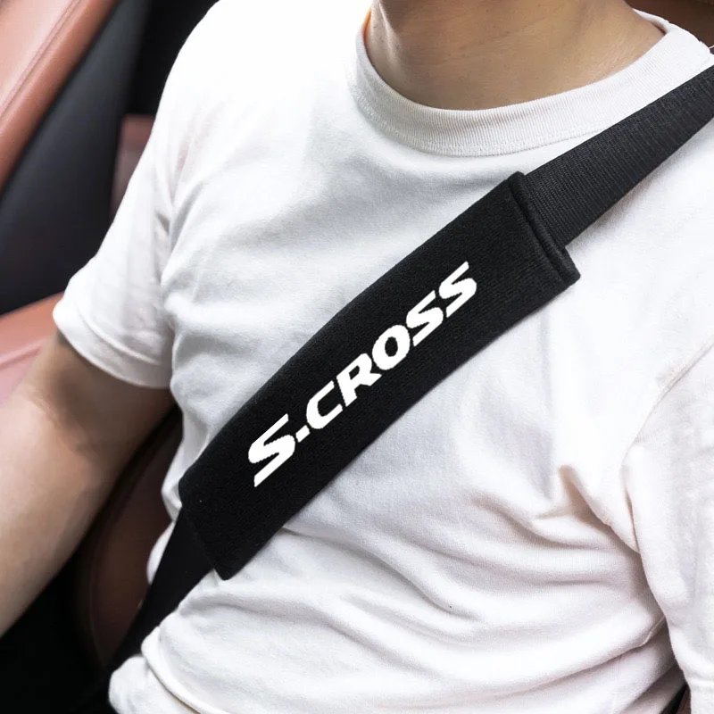 Car Styling Seat Belt Cover Seatbelt Shoulder Strap Protector Pads For S-CROSS SCROSS Auto Accessories