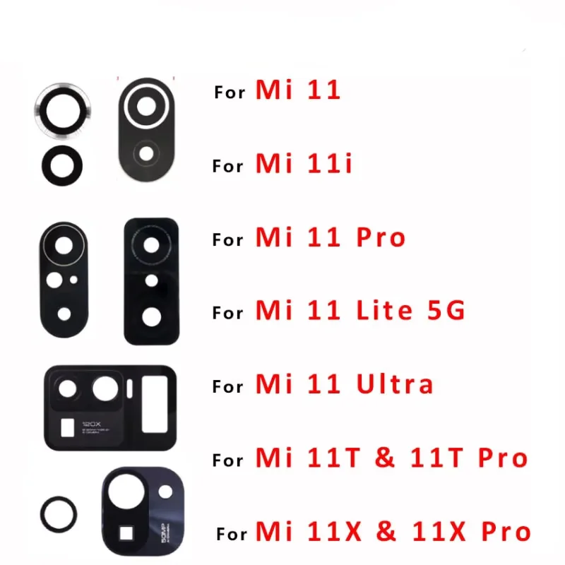 

New Camera Glass For Xiaomi Mi 11 11T 11X Pro Lite 5G Mi 11 Ultra Mi 11i Rear Back Camera glass Lens With Glue Adhesive