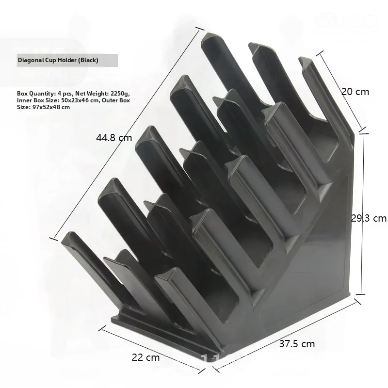 Milk Tea & Coffee Shop Bar Counter Cup Holder Dispenser Commercial Grade Plastic Cup Divider Straw Tissue Storage Organizer