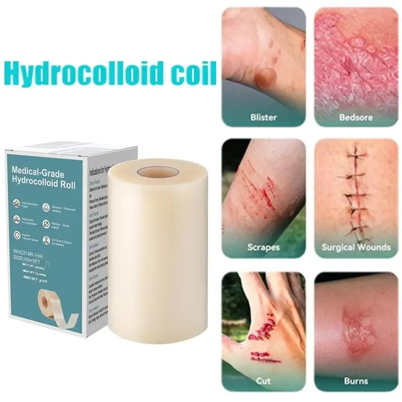 لفة الغروانية المائية 1 لفة ضمادات تصحيح الغروانية المائية مع ضمادات قرحة السرير ذاتية اللصق للعناية بالجروح ماصة للغاية للحروق #1