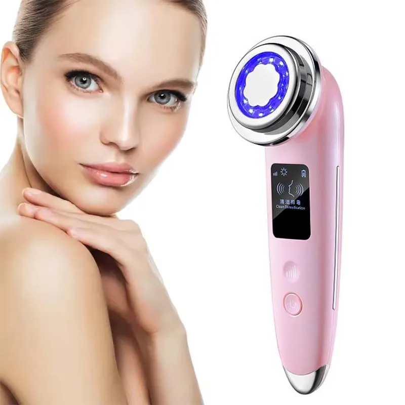 Dispositivo per il ringiovanimento della pelle calda e fredda Massaggiatore facciale Dispositivo per il ringiovanimento della pelle Strumento di bellezza per la terapia della luce del viso