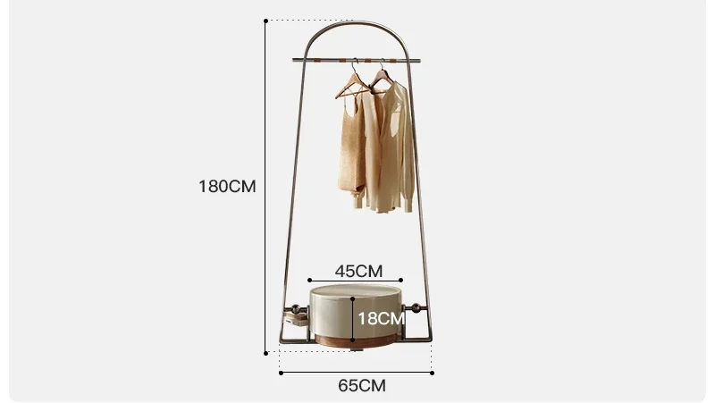

High-end coat rack art creative stainless steel storage hanger bedroom door