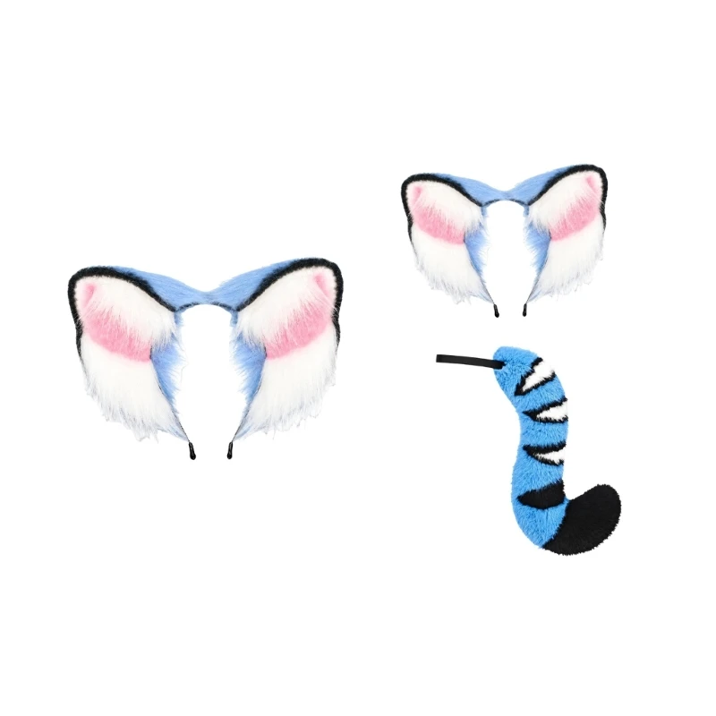 Head-Wear Animal Ears for Halloween Stage Performances and Costume Photos 6XDA