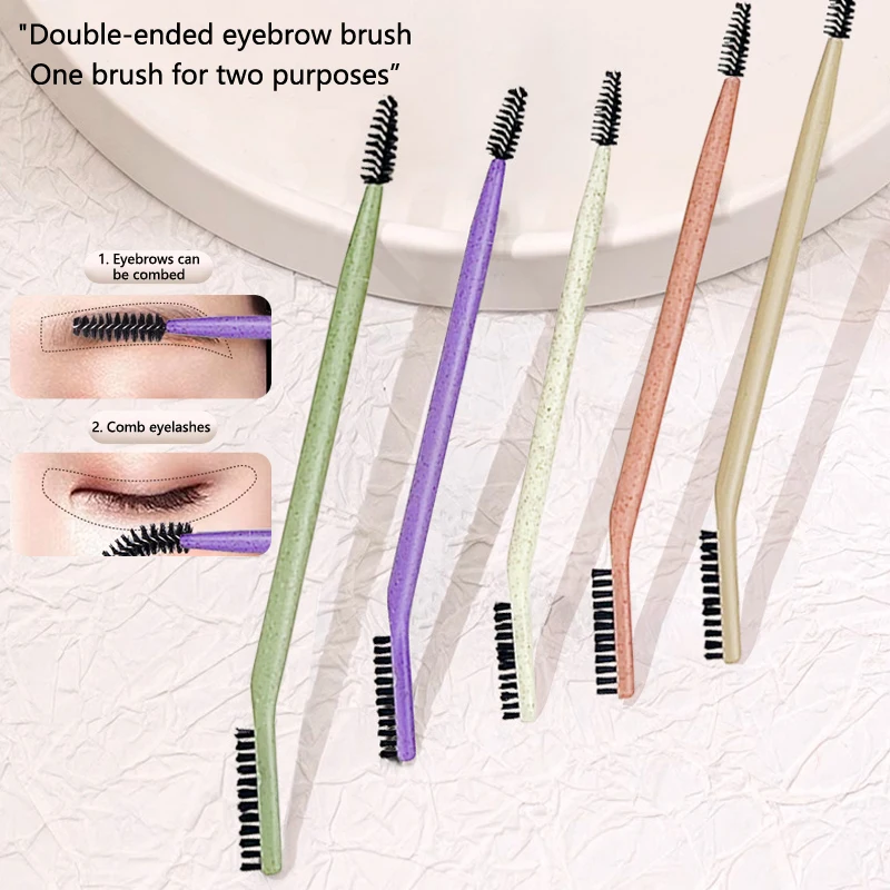 1 Stuks Dubbele Einde Wenkbrauw Kam Borstel Schoonheid Make-Up Borstels Wimper Applicator Professionele Make-Up Tool