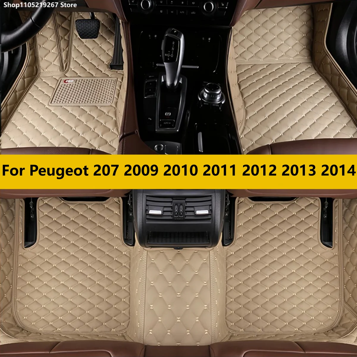 

Custom Car Floor Mats Fit For Peugeot 207 2009 2010 2011 2012 2013 2014 Interior Details Accessories Artificial Leather