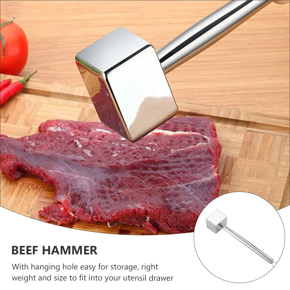 

Steak Hammer Mallet for Meat Tenderizer Stainless Steel Beating Pestle Flatten Loosening Pork Pounder