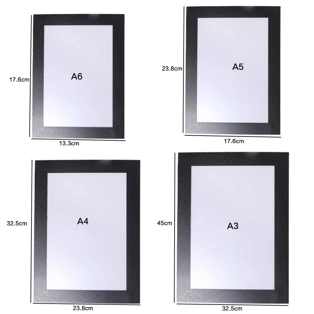 

3PCS Wall Mount Magnetic Picture Frame Portable Square Self-Adhesive Photo Frame Plastic Document Holder Display Frame