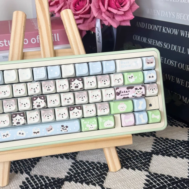 Cute Puppy Keycaps Personalized Cartoon Animal Mechanical Keyboard Keycaps PBT 134 Keys MAO Profile Keycaps HI75 HI8 S99 F99