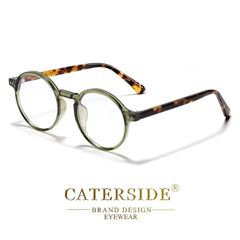 CATERSIDE Retro Männer Brille Runde Hohe Qualität TR90 Rahmen Rezept Brillen Rahmen Frauen Null-Power Objektiv Computer Gläser – Detail 13