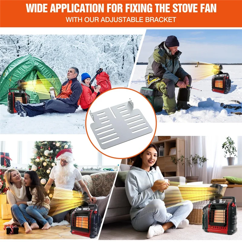 ABKD Heat Powered Stove Fan Mounted , Compatible With Mr. Heater Buddy MH9BX, MH12HB, MH18B, Bracket For Fixing Stove Fan