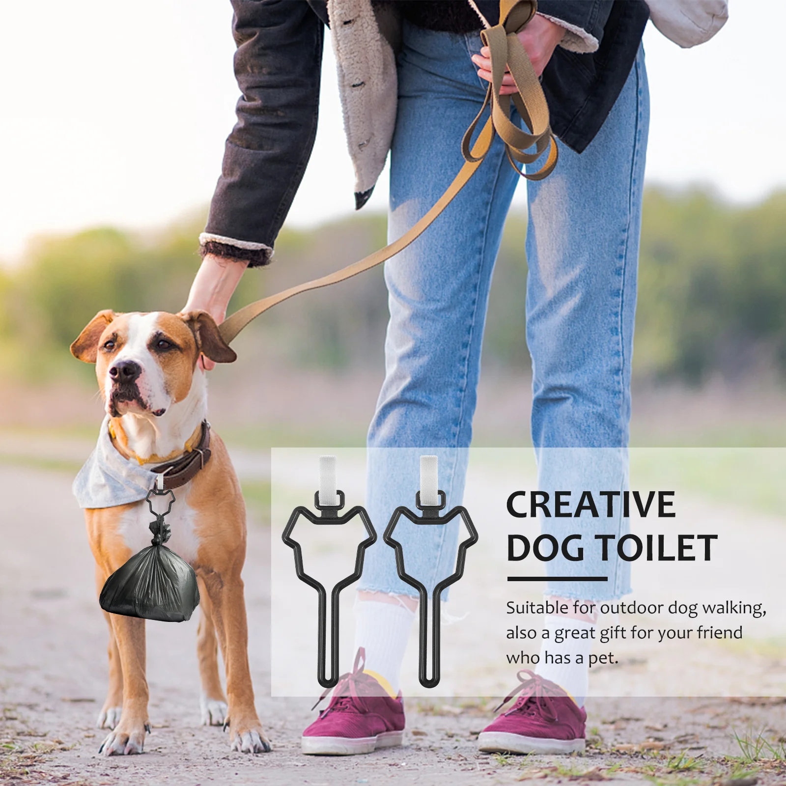 

10Pcs Dog Garbage Bag Holder Hands Free Waste Carrier Clip on Leash Backpack Bike Solid Thick Polyethylene Dog Walking Essential