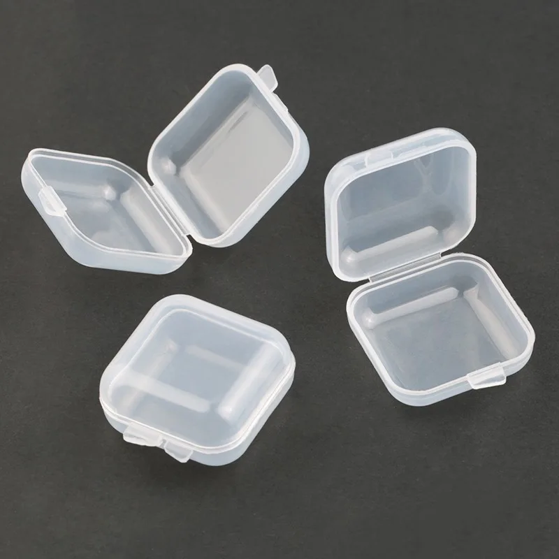 2020 NEW 3.5*3.5*2cm Small Plastic Storage Box for Jewelry Beads Earring Jewelry Container Transparent Square Box Case Container
