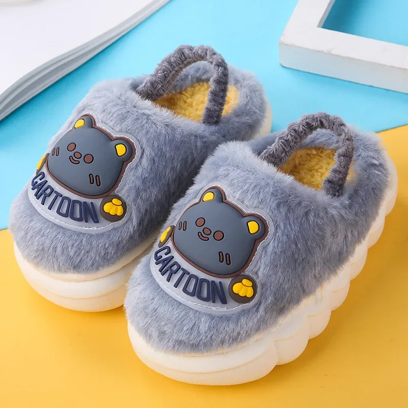 Pantuflas Kid Slippers Winter New Comfort Home Gril Boy Shoe Indoor Anti-skid Cotton Shoe Cartoon Cute Girl Shoe Slippers Woman