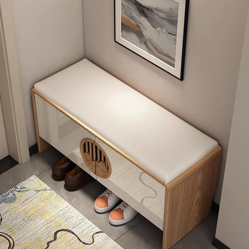 

Entryway Shoe Cabinet With Seat Modern Compact Apartment Storage Solution No-Tools Assembly Furniture
