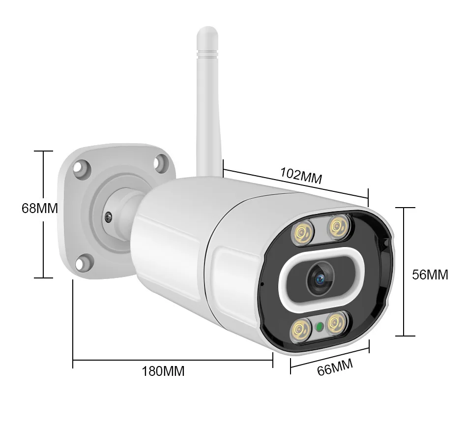Tuya APP 2MP 1080P Telecamera bullet IP a colori AI Rilevazione umanoide Sicurezza domestica CCTV Baby Monitor