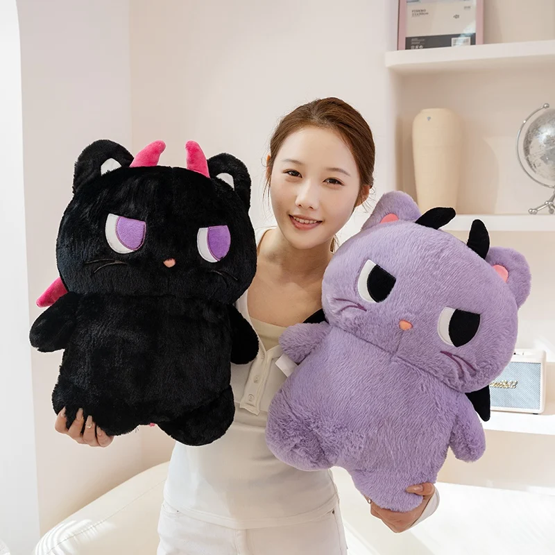 

35/45cm Angel Demon Little Monster Plush Toy Couple Doll Cute Kitten With Wings Soft Stuffed Animal Doll Romantic Gift