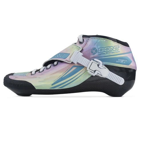 Imagen 1 del producto Patines en Línea BONT Jet 2PT 195mm Azul Arcoíris, Patines de Velocidad, Patines de Carretera con Bota de Carbono, Patines Profesionales de Carbono