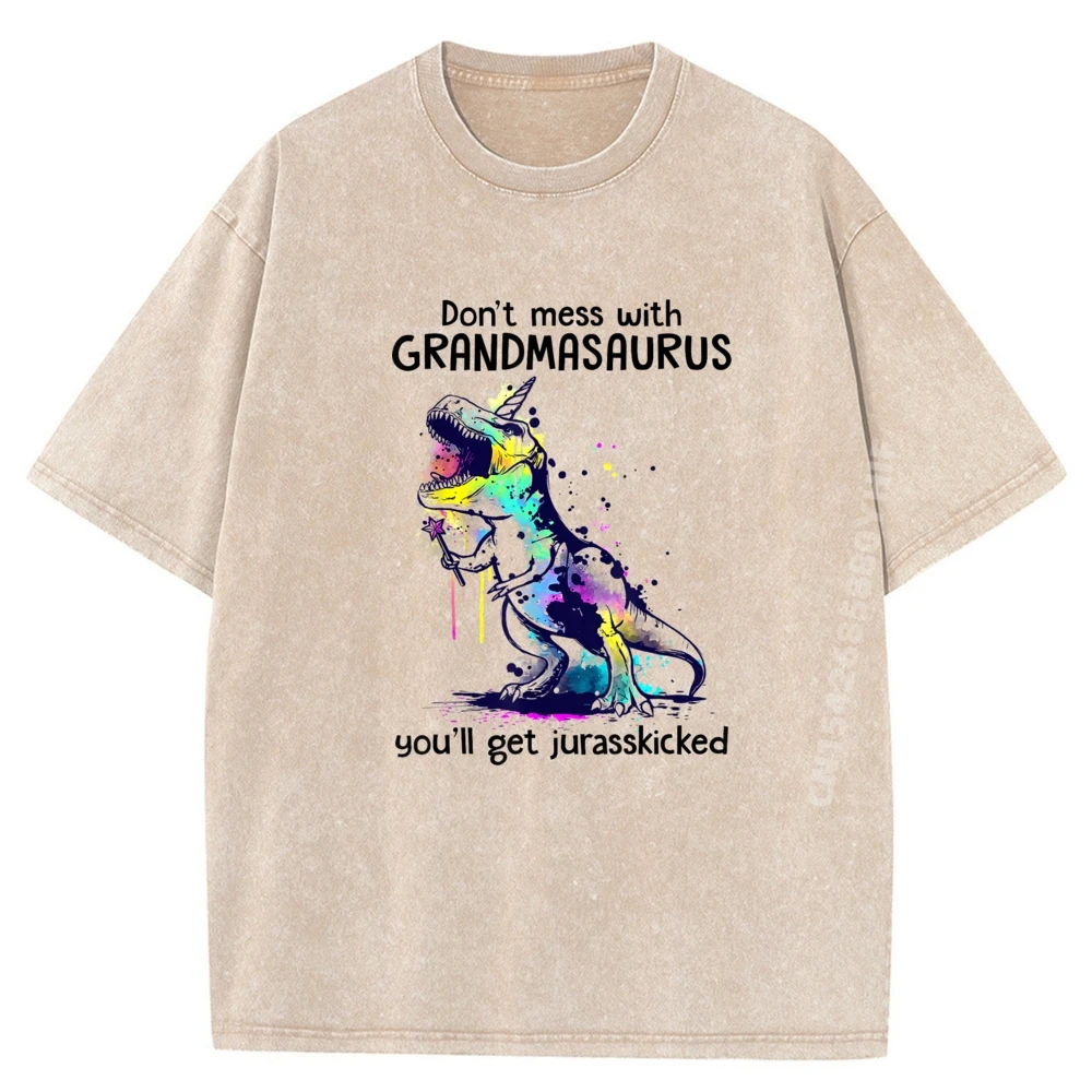 

Don It Mess With Grandmasaurus You Ll Get Jurasskicked забавные черные футболки с рисунком мужская стираная рубашка подарок на день рождения