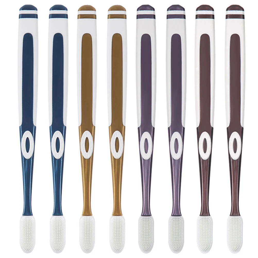 8 قطعة رؤوس استبدال فرشاة الأسنان ذات شعيرات صغيرة فرشاة أسنان للكبار مقاومة للاهتراء فرش يدوية قبضة مريحة للمنزل و