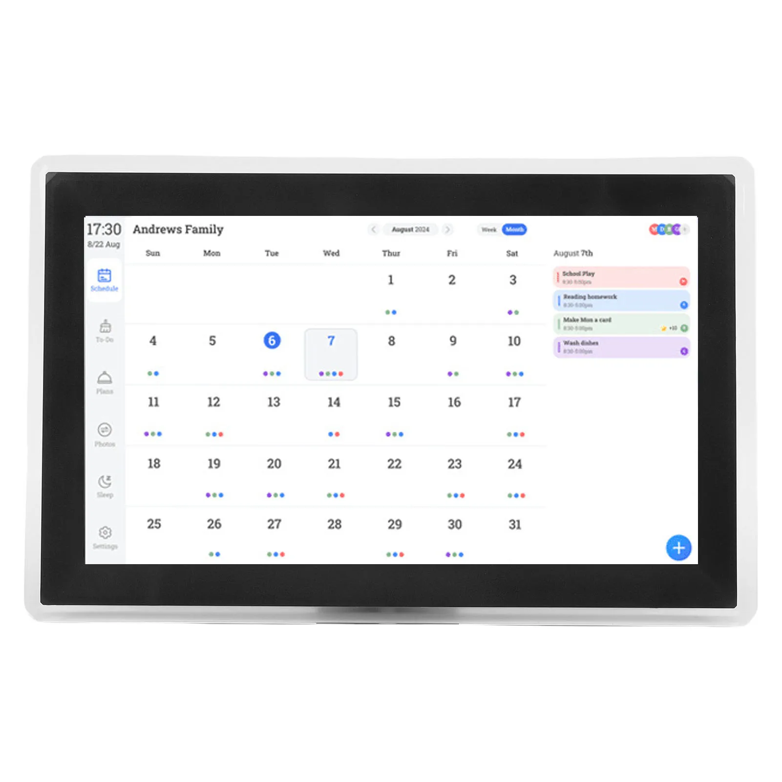

15.6in 1080P WiFi Digital Calendar Wall/Desk Mountable Touchscreen Chore Chart 32GB Smart Family Planner HD Interactive Display