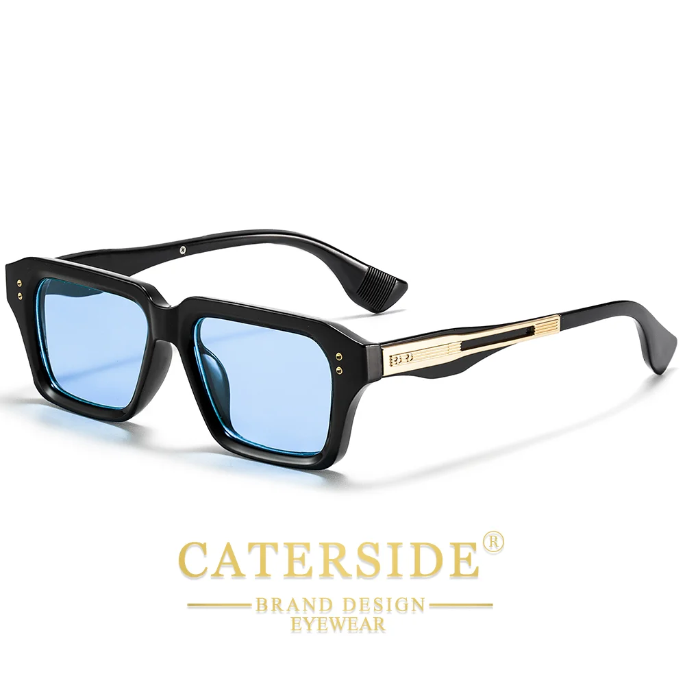 CATERSIDE Neue quadratische Sonnenbrille für Herren, Premium-PC-Rahmen mit Metallbügel, UV400, für Damen, Retro-Mode, Fahrdekoration, Brillen – Detail 29
