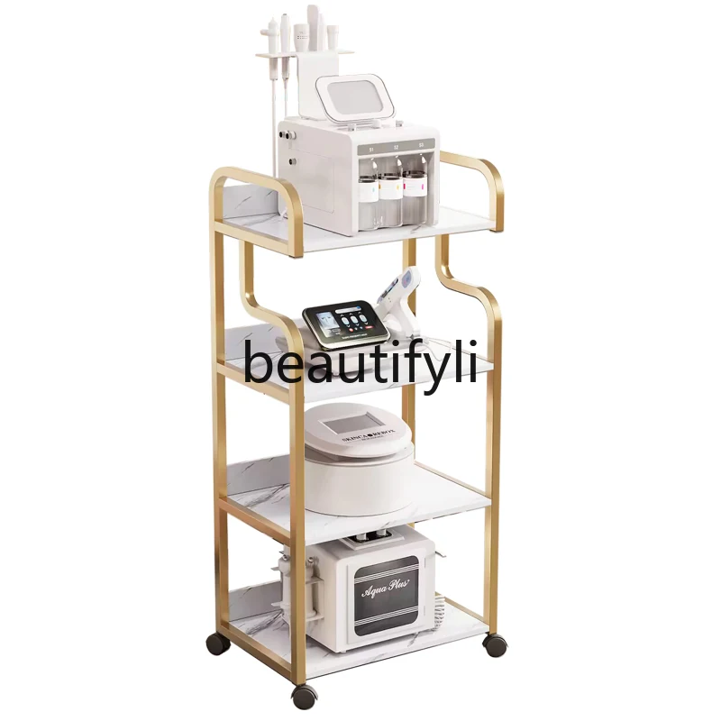 

trolley beauty instrument rack manicure storage trolley multi-functional movable tool cart