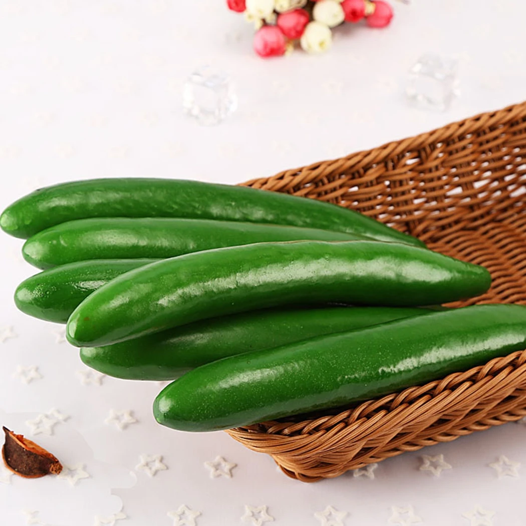 3pcs 24cm Artificial Simulation Cucumber Foam Lifelike Simulation Cucumber Fake Vegetable Props Home Kitchen Decoration Toy