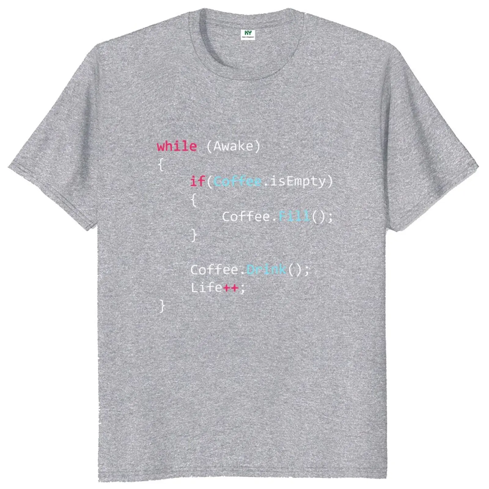 Javascript Coffee T Shirt Funny Programming Computer Coding Geek Gift Tops O-neck 100% Cotton Unisex Casual T-shirt EU Size