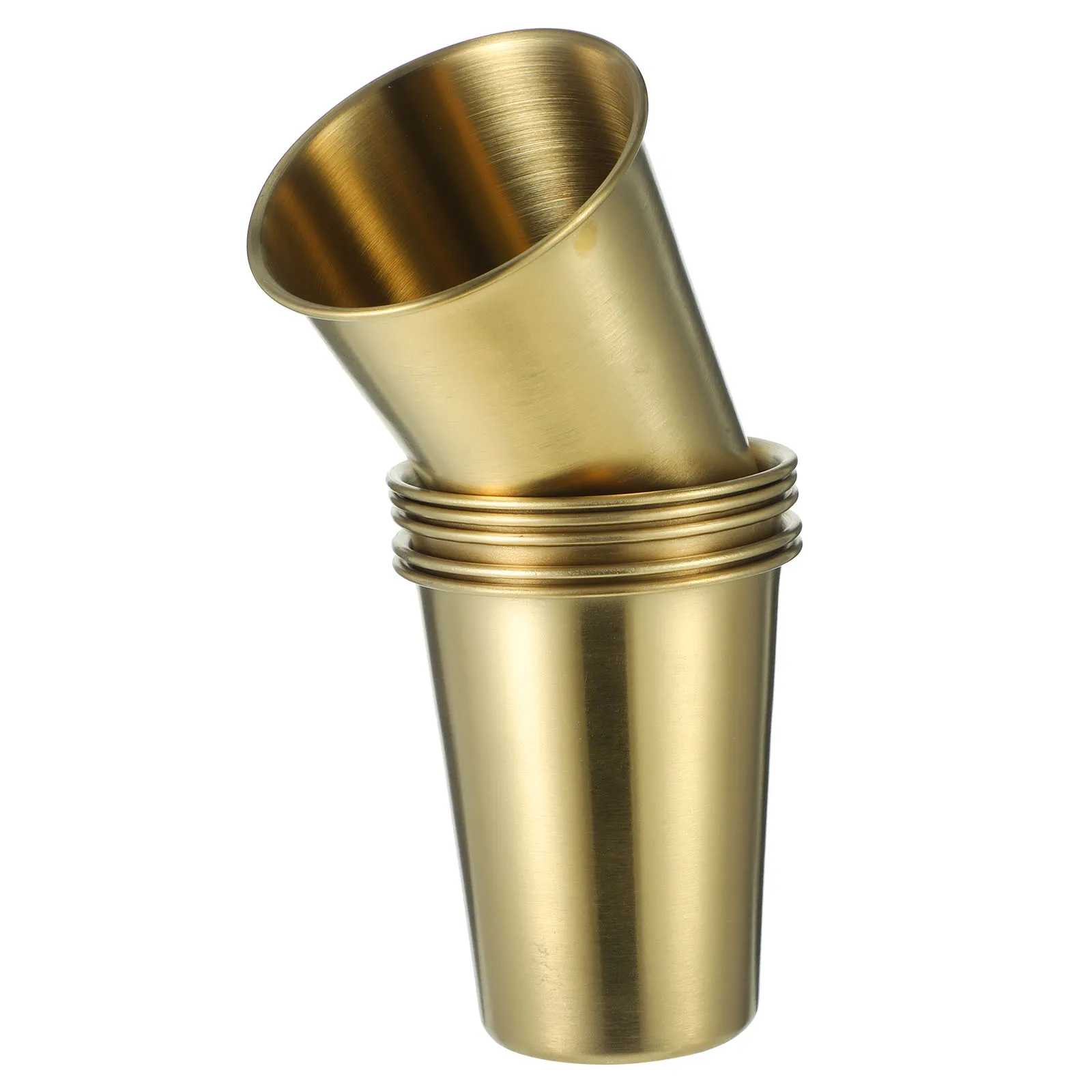 

6Pcs Titanium Stainless Steel Cup Set Sturdy Metal Water Cups for Home Party Stainless Steel Coffee Juice Beer Cups