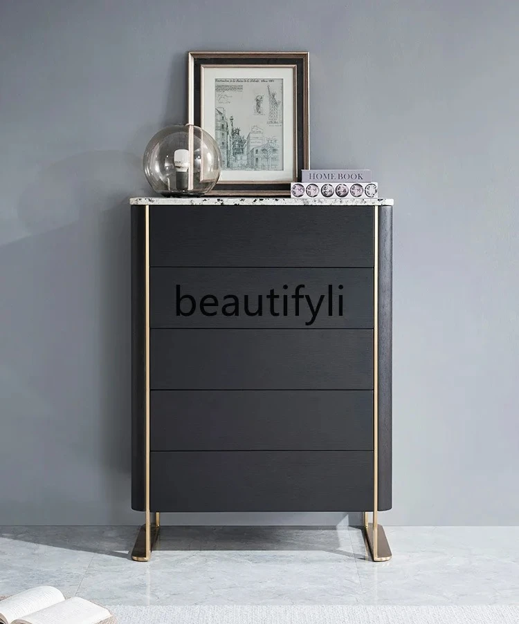 

Italian minimalist marble living room chest, modern light luxury chest storage