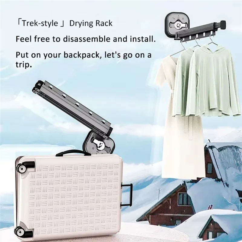 

B08B-Retractable Clothes Drying Rack Clothes Drying Rack Wall Mounted Clothes Hanger Rack