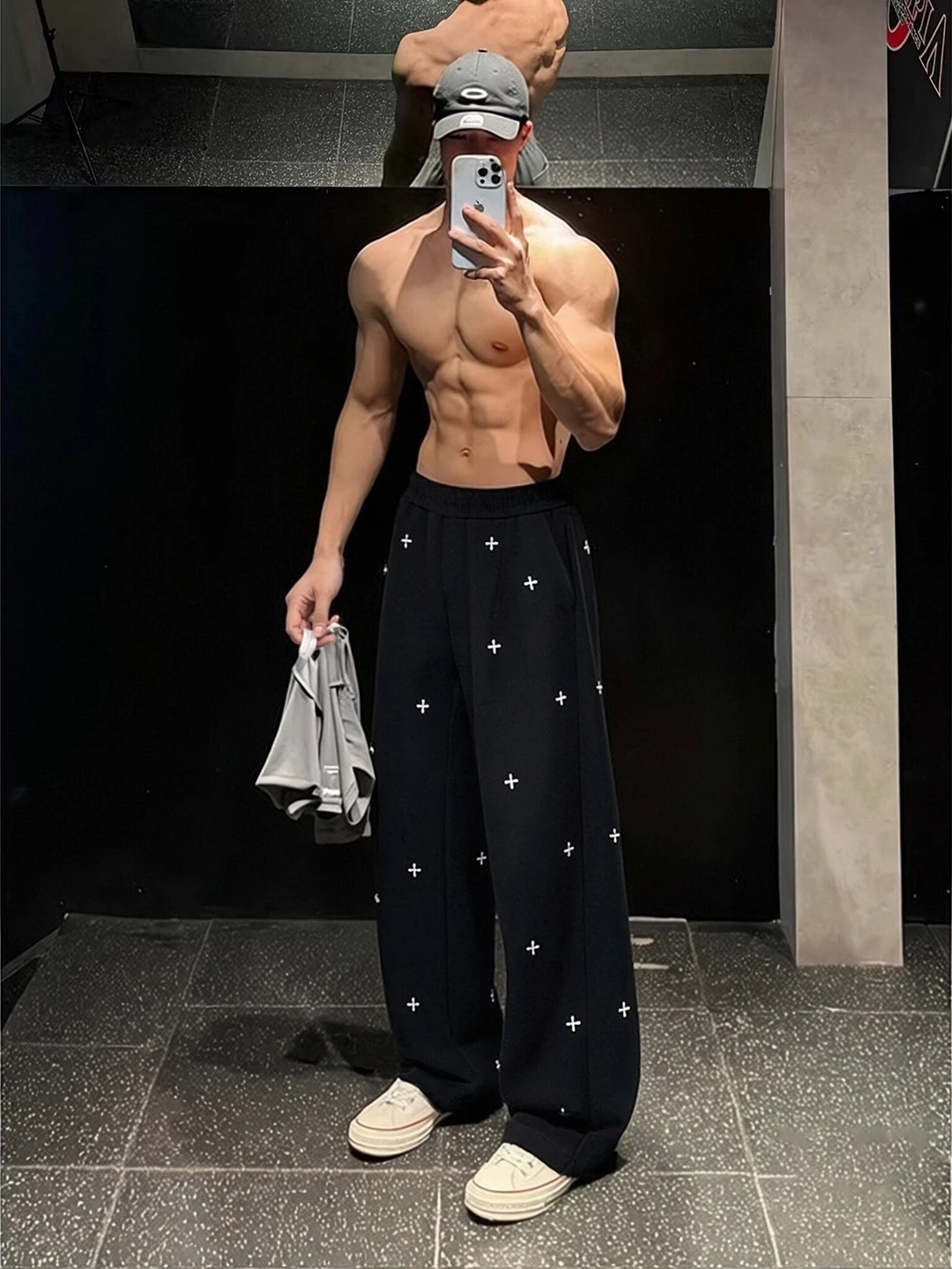

Bla Fitn American Sle Curved Knife Pants Men's Spring Leisure Flared Straight Leg Trousers Couple Youth Fitn