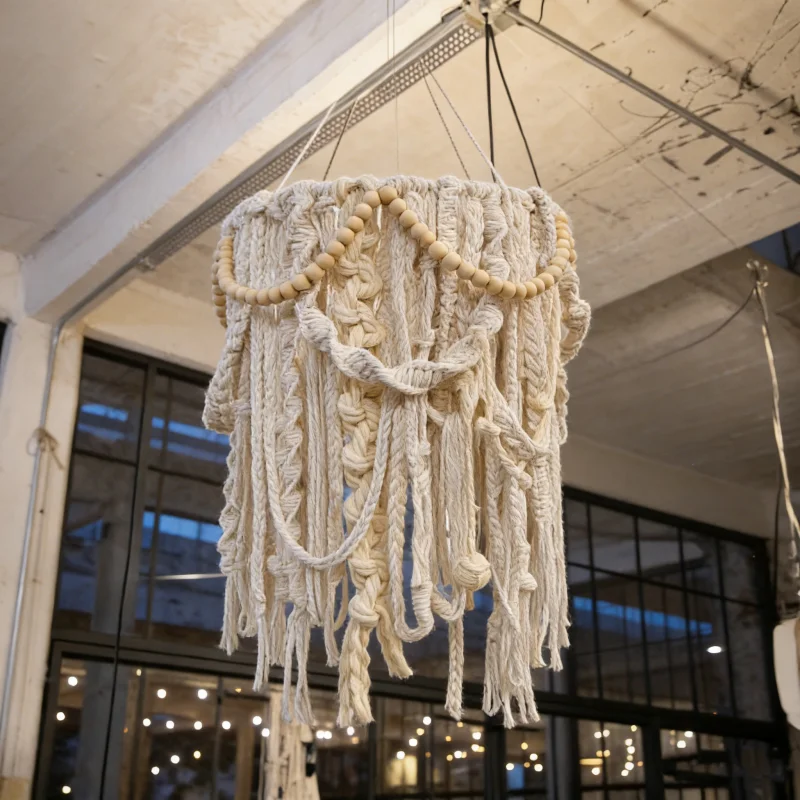 Neutral Boho Macrame Wall Art Large Woven Tapestry with Balls & Tassels Aesthetic Bohemian Home Decoration
