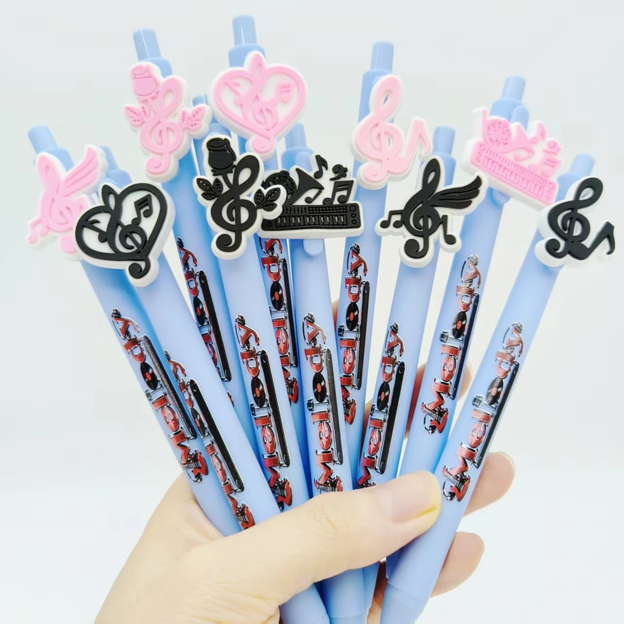 

7pcs/13pcs note shape patch ballpoint pen sky blue series printing press gel pen gift pen