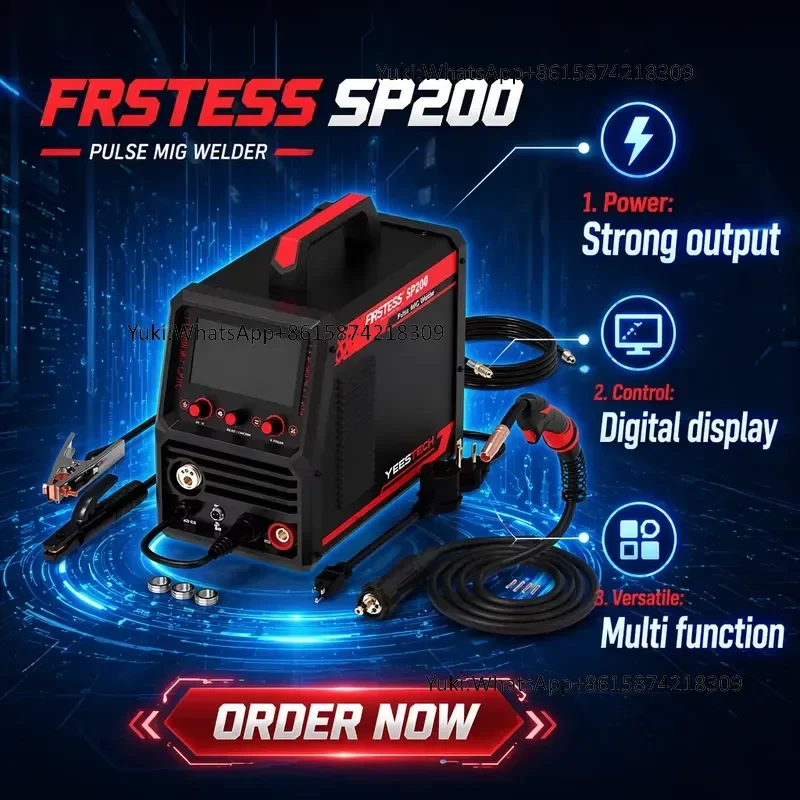 YEESTECH Firstess SP200 MIG Welder 7-Inch LCD 6-in-1 MIG/Pulsed MIG/Flux Core/Lift TIG/Stick/Spool  110V/220V Dual-Voltage
